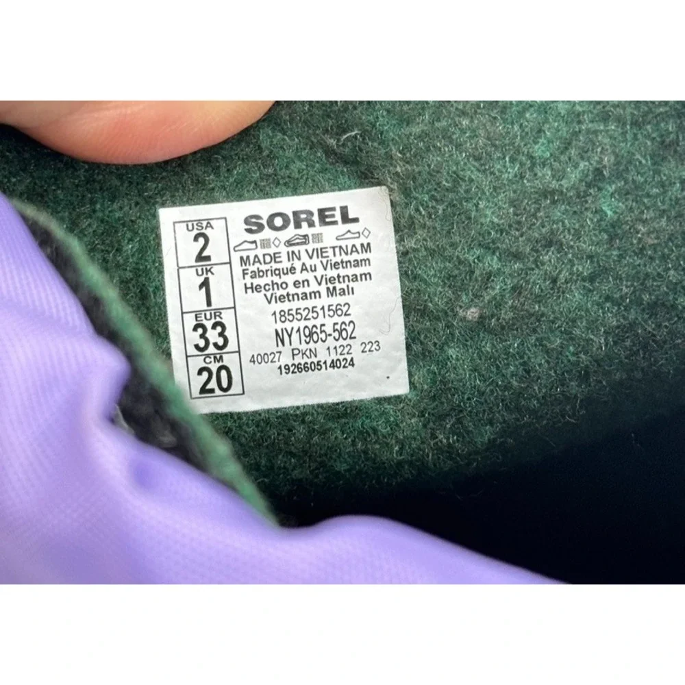 SOREL Kids Flurry Purple Waterproof Insulated Snow Boots Size 2 Purple Pink